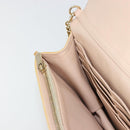 Christian Dior Canage Chain Shoulder Bag Patent Leather Beige Gold Auth 175889-23