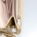 Christian Dior Canage Chain Shoulder Bag Patent Leather Beige Gold Auth 175889-25