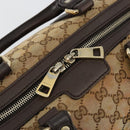GUCCI GG Canvas Mini Boston Bag Beige Gold 269876 Auth 175892-15