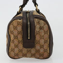 GUCCI GG Canvas Mini Boston Bag Beige Gold 269876 Auth 175892-4