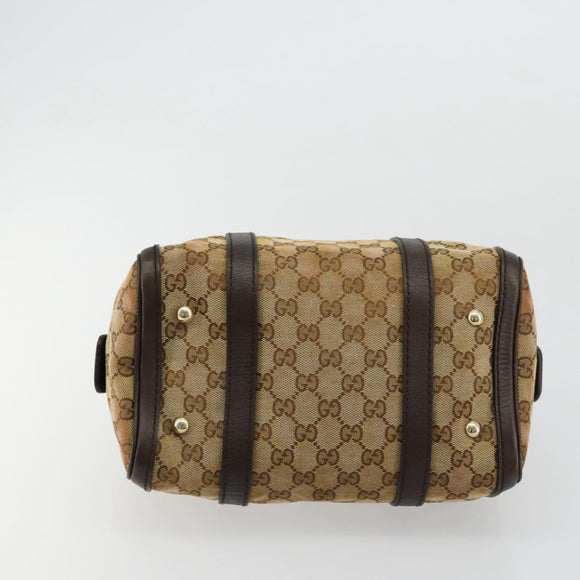 GUCCI GG Canvas Mini Boston Bag Beige Gold 269876 Auth 175892
