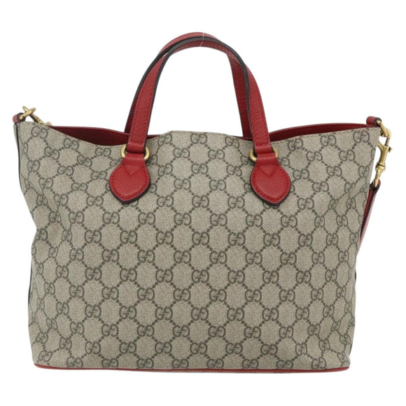 GUCCI GG Supreme Mystic Cat Hand Bag PVC 2way Beige Gold 473887 Auth 175893A