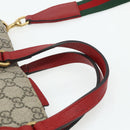 GUCCI GG Supreme Mystic Cat Hand Bag PVC 2way Beige Gold 473887 Auth 175893A-14