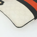 GUCCI GG Supreme Sherry Line Shoulder Bag PVC White Gold 239347 Auth 175897-16