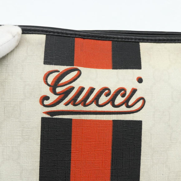 GUCCI GG Supreme Sherry Line Shoulder Bag PVC White Gold 239347 Auth 175897