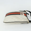 GUCCI GG Supreme Sherry Line Shoulder Bag PVC White Gold 239347 Auth 175897-4