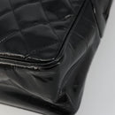 CHANEL Matelasse Chain Shoulder Bag Patent leather Black Gold CC Auth 175899-8