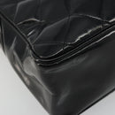 CHANEL Matelasse Chain Shoulder Bag Patent leather Black Gold CC Auth 175899-15