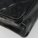 CHANEL Matelasse Chain Shoulder Bag Patent leather Black Gold CC Auth 175899-17