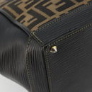 FENDI Zucca Canvas Hand Bag Brown Black Auth 175903-15
