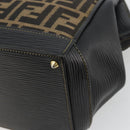 FENDI Zucca Canvas Handtasche Braun Schwarz Auth 175903-16