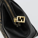FENDI Zucca Canvas Handtasche Braun Schwarz Auth 175903-18