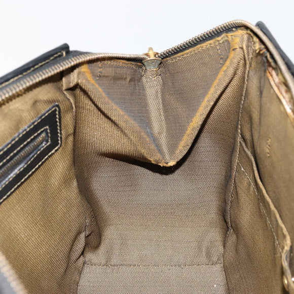 FENDI Zucca Canvas Hand Bag Brown Black Auth 175903