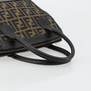 FENDI Zucca Canvas Hand Bag Brown Black Auth 175903-7