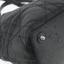 Christian Dior Canage Panarea Hand Bag Coated Canvas Black Silver Auth 175904-14