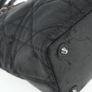 Christian Dior Canage Panarea Hand Bag Coated Canvas Black Silver Auth 175904-16