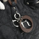 Christian Dior Canage Panarea Hand Bag Coated Canvas Black Silver Auth 175904-10