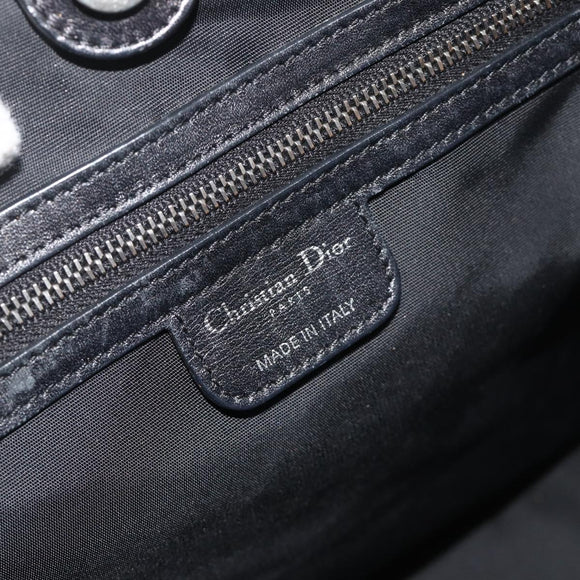 Christian Dior Canage Panarea Hand Bag Coated Canvas Black Silver Auth 175904