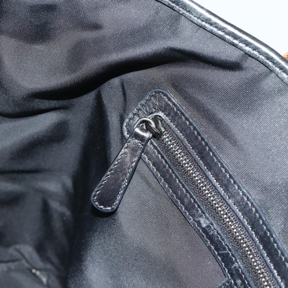 Christian Dior Canage Panarea Hand Bag Coated Canvas Black Silver Auth 175904