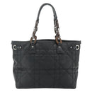 Christian Dior Canage Panarea Hand Bag Coated Canvas Black Silver Auth 175904-2