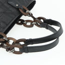 Christian Dior Canage Panarea Hand Bag Coated Canvas Black Silver Auth 175904-7