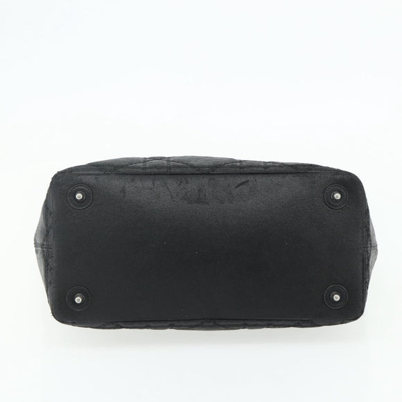 Christian Dior Canage Panarea Hand Bag Coated Canvas Black Silver Auth 175904