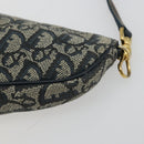 Christian Dior Trotter Canvas Saddle Pouch Navy Gold Auth 175907A-9