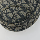 Christian Dior Trotter Canvas Saddle Pouch Navy Gold Auth 175907A-14