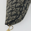 Christian Dior Trotter Canvas Saddle Pouch Navy Gold Auth 175907A-16