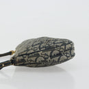 Christian Dior Trotter Canvas Saddle Pouch Navy Gold Auth 175907A-4