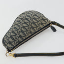 Christian Dior Trotter Canvas Saddle Pouch Navy Gold Auth 175907A-6
