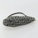 Christian Dior Trotter Canvas Saddle Pouch Navy Gold Auth 175907A-5