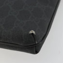 GUCCI GG Supreme Shoulder Bag PVC Black Silver 387514 Auth 175909-9
