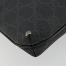 GUCCI GG Supreme Shoulder Bag PVC Black Silver 387514 Auth 175909-14