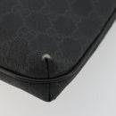 GUCCI GG Supreme Shoulder Bag PVC Black Silver 387514 Auth 175909-15