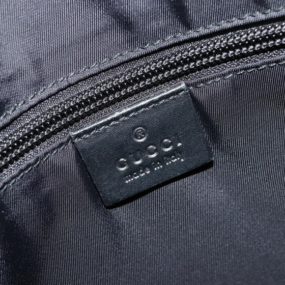 GUCCI GG Supreme Shoulder Bag PVC Black Silver 387514 Auth 175909
