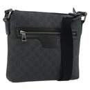 GUCCI GG Supreme Shoulder Bag PVC Black Silver 387514 Auth 175909-1