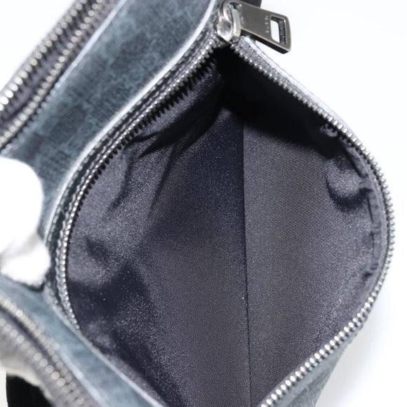 GUCCI GG Supreme Shoulder Bag PVC Black Silver 387514 Auth 175909