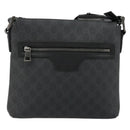 GUCCI GG Supreme Shoulder Bag PVC Black Silver 387514 Auth 175909-13