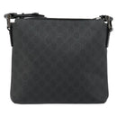 GUCCI GG Supreme Shoulder Bag PVC Black Silver 387514 Auth 175909-2