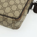 GUCCI GG Supreme Shoulder Bag PVC Beige Silver 122754 Auth 175918A-10