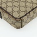 GUCCI GG Supreme Shoulder Bag PVC Beige Silver 122754 Auth 175918A-11