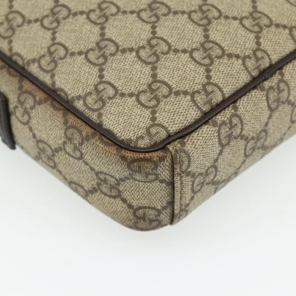 GUCCI GG Supreme Shoulder Bag PVC Beige Silver 122754 Auth 175918A