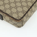 GUCCI GG Supreme Shoulder Bag PVC Beige Silver 122754 Auth 175918A-13