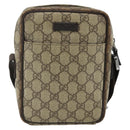 GUCCI GG Supreme Shoulder Bag PVC Beige Silver 122754 Auth 175918A-2