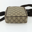 GUCCI GG Supreme Shoulder Bag PVC Beige Silver 122754 Auth 175918A-9