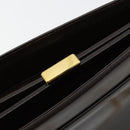 GUCCI Chain Shoulder Bag Leather Brown Gold Auth 175919-17