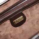 GUCCI Chain Shoulder Bag Leather Brown Gold Auth 175919-18