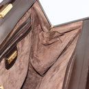 GUCCI Chain Shoulder Bag Leather Brown Gold Auth 175919-19