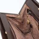 GUCCI Chain Shoulder Bag Leather Brown Gold Auth 175919-20